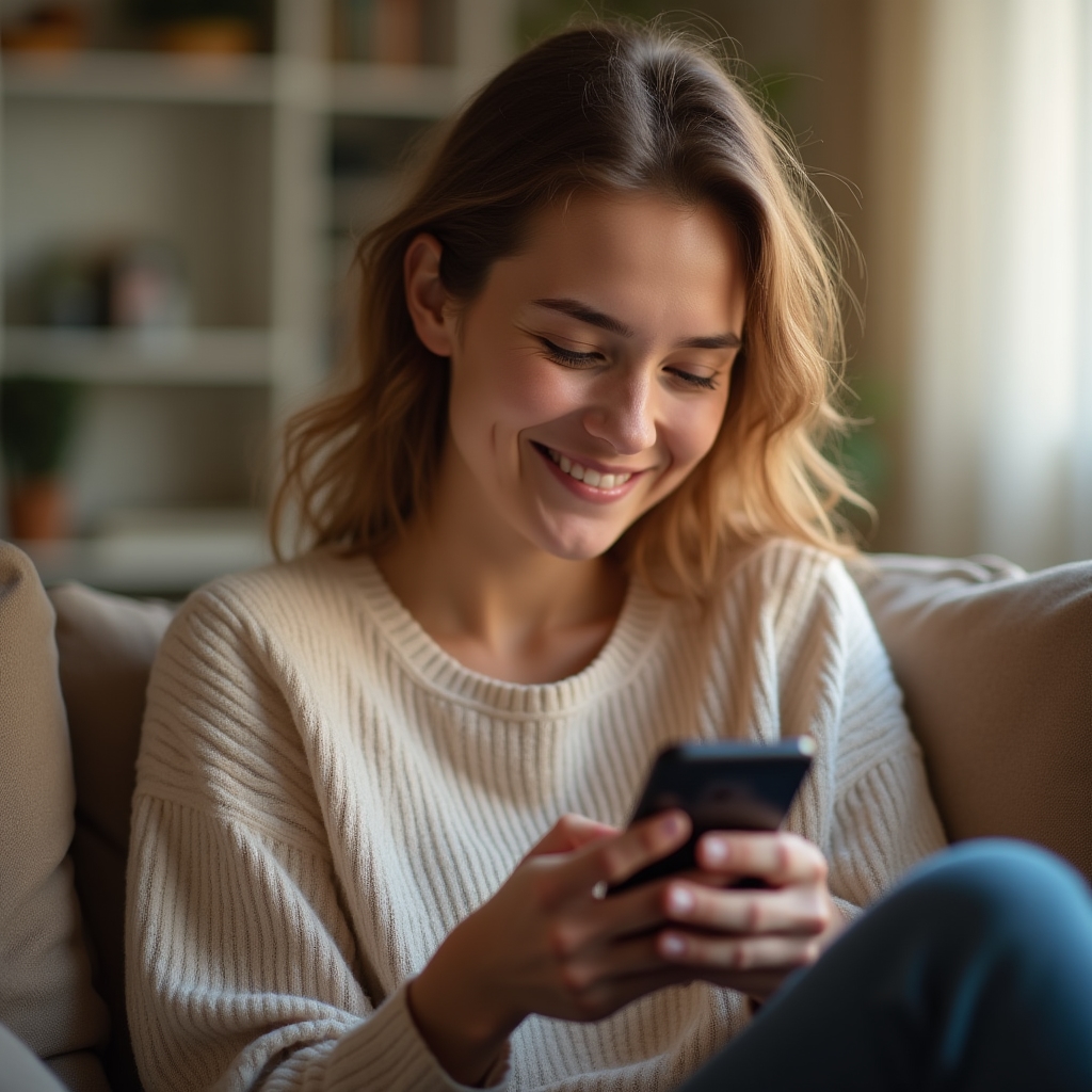 Persona revisando en su celular un correo con novedades sobre lavaderos autoservicio